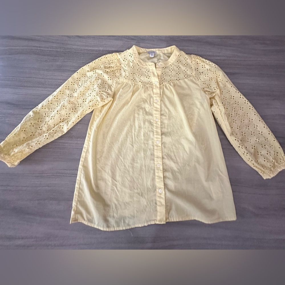 J Crew Factory Eyelet Button-Front Top, Size XS
